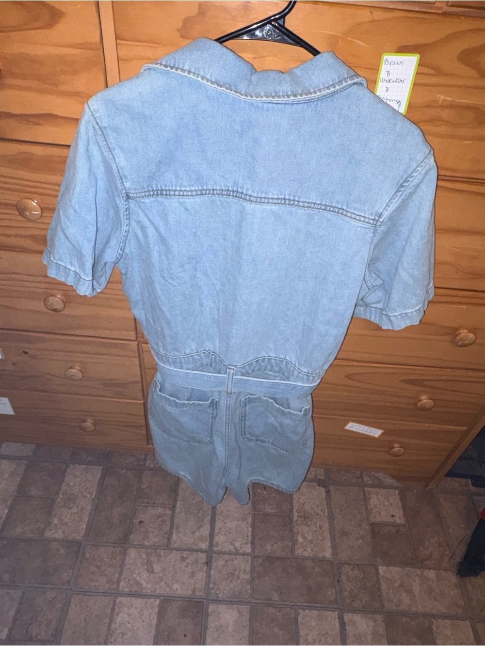 Universal Thread Light Blue Denim Short-Sleeve Romper